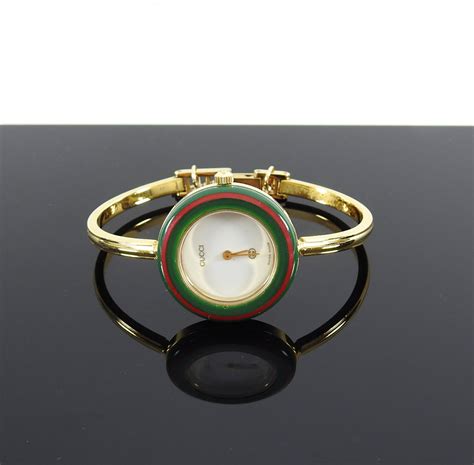 vintage gucci watch interchangeable bezel|vintage gucci bangle bezel watch.